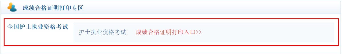 护士合格证明打印入口